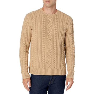 Amazon Essentials Men's Cotton Fisherman Cable Sweater