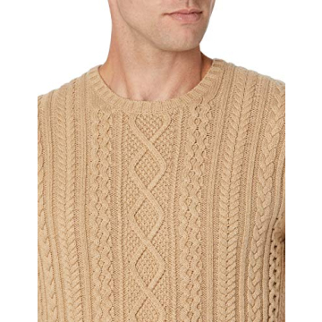Amazon Essentials Men's Cotton Fisherman Cable Sweater