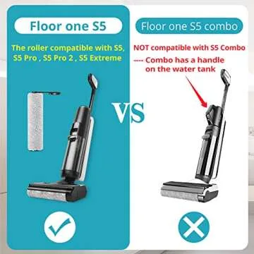 Home Times Brush Roller For Floor One Tineco S5 Blue,S5 & S5 Pro 2 HEPA Filters Replacement Accessories Parts (2 Brush Roller+4 Filter)