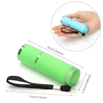 AHIER 9 LED Glow in Dark Flashlights, 4 Pack Rubber Coated Small Flashlights with Straps, Portable Handy Lights for Camping, Hiking, Indoor, Assorted Colors