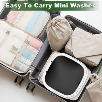 Mini Portable Washing Machine Small - 16L Portable Mini Washing Machine with Spin, Mini Lavadora Portatil Washer Foldable, Small Washing Machine Portable Used for Travel Baby Green 60W [CLEAN S+]