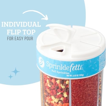Sweets Indeed Fall 6-Cell Sprinkle Jar for Baking