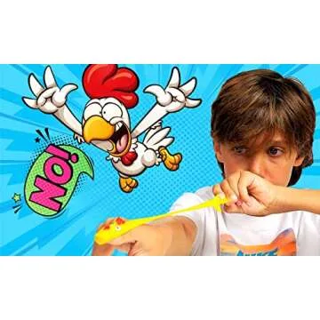 JA-RU Flyin' Chik'n Rubber Chicken Slingshot (1 Pack 2 Units) . Flying Sling Shot Chicken. Slinger Toy for Kids and Adults. Easter Party Favors Stocking Stuffer Pack Fun Toys for Gift Bags 426-1A