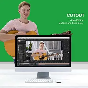 Yesker 6X 9.5 ft Green Screen for Photography, Chromakey Muslin Backdrop Background for Photo Video Studio, Zoom, YouTube,Online Meetings (Stand NOT Included)