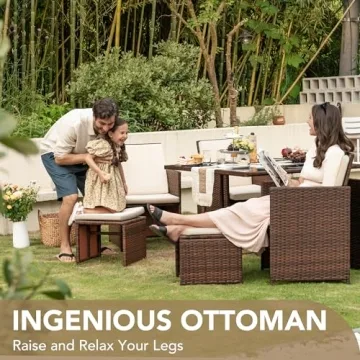 Devoko Outdoor Dining Set Comfortable 9 Pieces for Patio