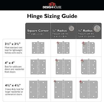 3-Pack 3.5-Inch x 3.5-Inch Interior Door Hinges with 5/8-Inch Radius, Satin Brass, Heavy Duty Steel Construction, Left- or Right-Handed – Design House, 181396