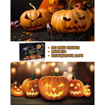 JUSTOTRY Halloween Pumpkin Carving Kit 26Pcs for All Ages