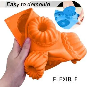 SAGOOITS Mini Bundt Cake Pan Set of 3 Non-Stick Molds