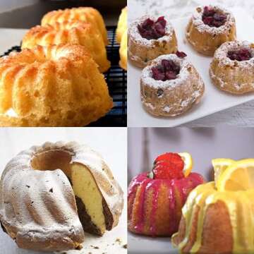 SAGOOITS Mini Bundt Cake Pan Set of 3 Non-Stick Molds