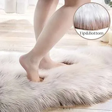 Shop Ashler Faux Sheepskin Fur Rug - Ultra Soft & Fluffy