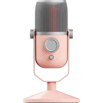 THRONMAX USB Gaming Microphone with High-Res Metering, Condenser Desktop Mic for PC, PS4, PS5 and Mac,96 kHz / 24-Bit Audio, LED Lighting Voice Effects for Streaming&Podcasting,Twitch, YouTube,(Pink)