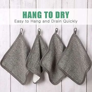 6 Pieces Exfoliating Face and Body Wash Cloths 2 Sided Washcloth Towel Exfoliation Scrub Soft Weave Massage Shower Bath Cloth for Women and Men, 20 x 20 cm(Gray and White)