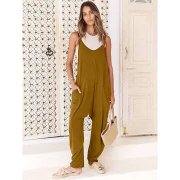 ANRABESS Jumpsuits for Women Casual Summer Overalls Sleeveless Spaghetti Strap Romper Jumpers Trendy...