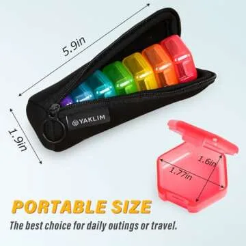 Small Pill Box for Daily Vitamins & Travel Use