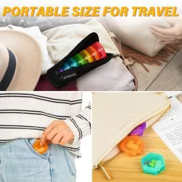 Small Pill Box for Daily Vitamins & Travel Use