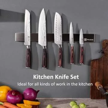 PAUDIN 14-Piece Kitchen Knife Set with Block