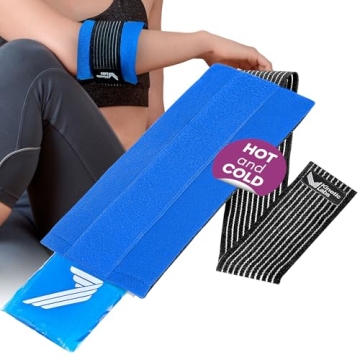 Ice Pack Wrap with Elastic Strap by Kinetic Labs - Hot Cold Gel Pack for Injuries - Reusable Ice Pac...