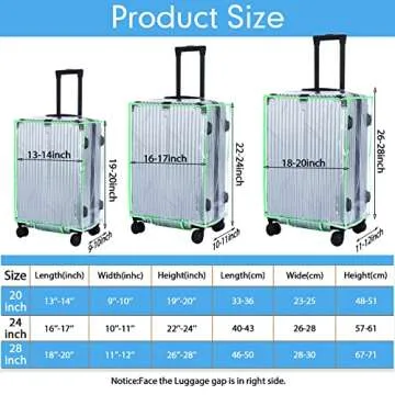 3 Pieces Clear PVC Luggage Protector Covers - Waterproof & Stylish