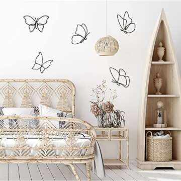 Hotop 6 Pieces Metal Butterfly Wall Decor - Nature Inspired Wall Art for Home