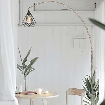 Frideko Hanging Lamp - 16.5ft Plug in Pendant Light, Farmhouse Hanging Lights with Plug in Cord, Industrial Hemp Rope Hanging Light Hanging Lamps That Plug into Wall Outlet for Living Room Bedroom