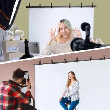 8 x 5.3ft Adjustable Photo Backdrop Stand - Portable Sturdy Back Drop Stand