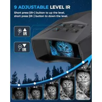 Night Vision Goggles - 5K Night Vision Binoculars for Adults, 5000mAh Rechargeable Infrared Binoculars with 3'' Large Screen, 10X Digital Zoom External Flashlight for Camping