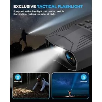 Night Vision Goggles - 5K Night Vision Binoculars for Adults, 5000mAh Rechargeable Infrared Binoculars with 3'' Large Screen, 10X Digital Zoom External Flashlight for Camping