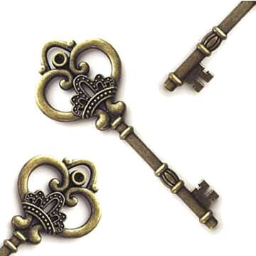 Makhry Antique Skeleton Keys for Crafting and Decor