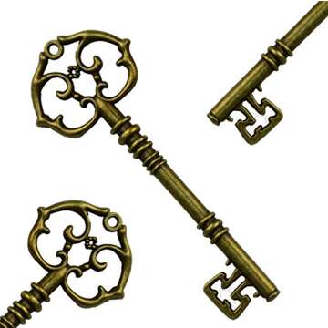 Makhry Antique Skeleton Keys for Crafting and Decor