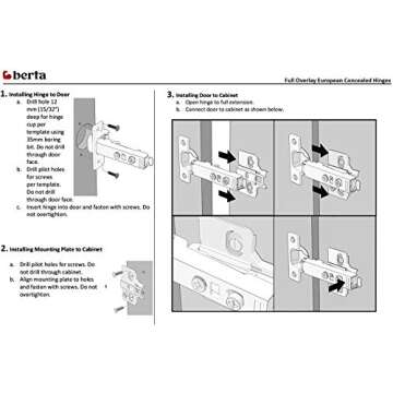 Berta 25-Pack Adjustable Soft-Close Cabinet Hinges