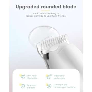 PAPMINI Dog Grooming Kit with LED Display,35dB Ultra-Low Noise Dog Clippers for Grooming, Cordless Dog Hair Trimmer,Type-C Rechargeable Dog Grooming Clippers for Paws, Ears, Face, Rump with LED Light