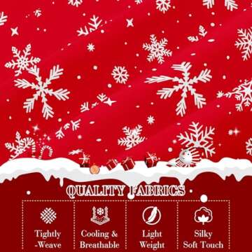 YIYEA Christmas King Size Sheets Set, Luxury 1800TC Double Brushed Microfiber Christmas Bed Sheets for King Size Bed, Extra Soft, Deep Pocket, Shrinkage and Fade Resistant, 4PC (King)