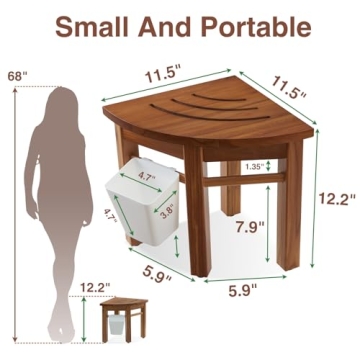 Stylish Lovitgo Teak Shower Stool for Any Bathroom
