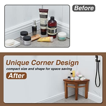 Stylish Lovitgo Teak Shower Stool for Any Bathroom