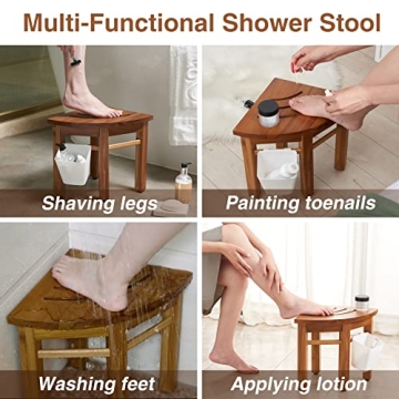 Stylish Lovitgo Teak Shower Stool for Any Bathroom