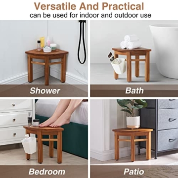 Stylish Lovitgo Teak Shower Stool for Any Bathroom