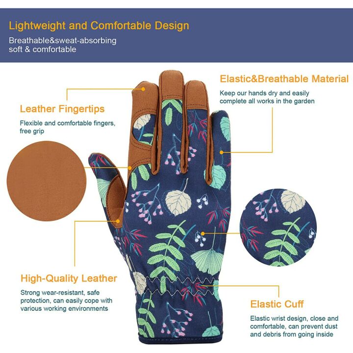 Bamllum Leather Gardening Gloves for Women - Durable & Stylish