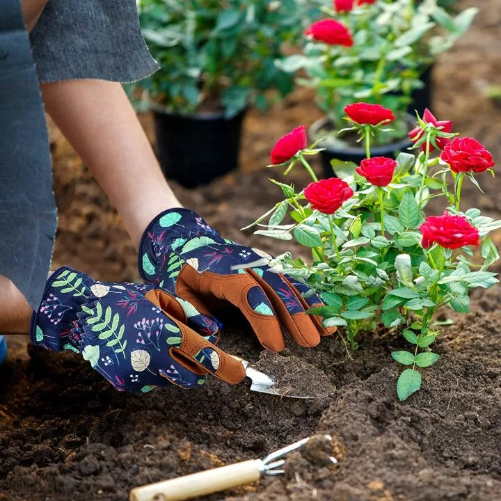 Bamllum Leather Gardening Gloves for Women - Durable & Stylish