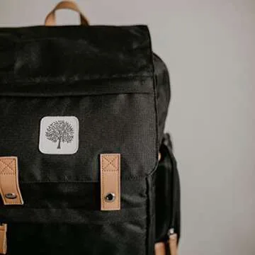 Parker Baby Co. Diaper Backpack - Large Diaper Bag with Insulated Pockets, Stroller Straps and Changing Pad -Birch Bag - Black