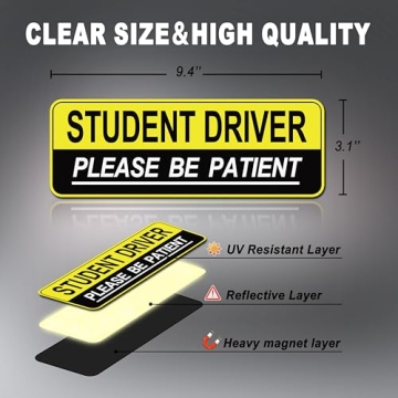 2pcs Colorful Student Driver Magnet for Safe Driving