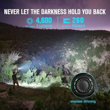 OLIGHT Seeker 4 Pro Rechargeable Flashlights, 4600 Lumens High Powerful Bright Light with USB C Hols...