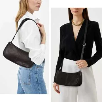 GETERUUV Shoulder Bags for Women Red Purse Burgundy Purse 90s Y2k Bag Studded Shoulder Crossbody Bag...