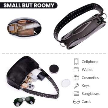 GETERUUV Shoulder Bags for Women Red Purse Burgundy Purse 90s Y2k Bag Studded Shoulder Crossbody Bag Trendy Leather Handbag