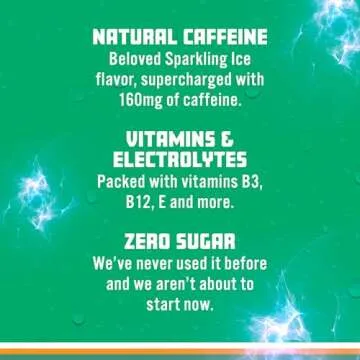 Sparkling Ice +Energy Maximum Mango 12Pk. Energy Drinks with Vitamins + Antioxidants, Zero Sugar. 12 fl oz cans.