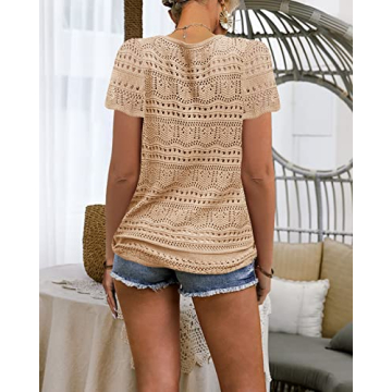 Stylish FERBIA Crochet Top Ideal for Beachwear and Casual Outings