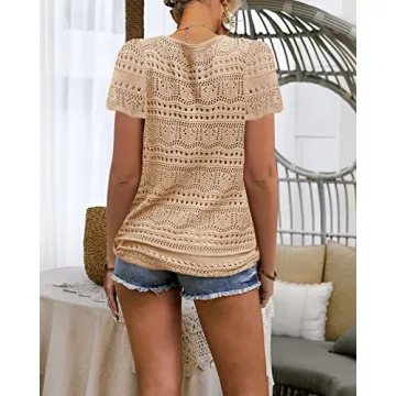 Stylish FERBIA Crochet Top Ideal for Beachwear and Casual Outings