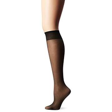 L'eggs Everyday Knee Highs ST 10 Pair_Jet Black_1 Size