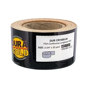 Dura-Gold Premium 1000 Grit Gold PSA Longboard Sandpaper 20 Yard Long Continuous Roll, 2-3/4" Wide -...