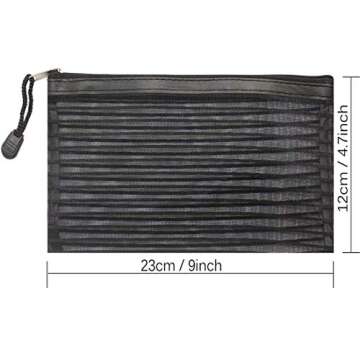 Janisfirst 40 Pack 10 Colors Zipper Mesh Pouch, Pencil Pouch Pen Bag Colorful Pencil Pen Bag Multipurpose Travel Bags for Office Supplies Cosmetics Travel Accessories Multicolor