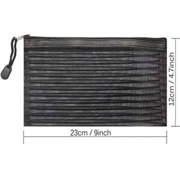 Janisfirst 40 Pack 10 Colors Zipper Mesh Pouch, Pencil Pouch Pen Bag Colorful Pencil Pen Bag Multipurpose Travel Bags for Office Supplies Cosmetics Travel Accessories Multicolor